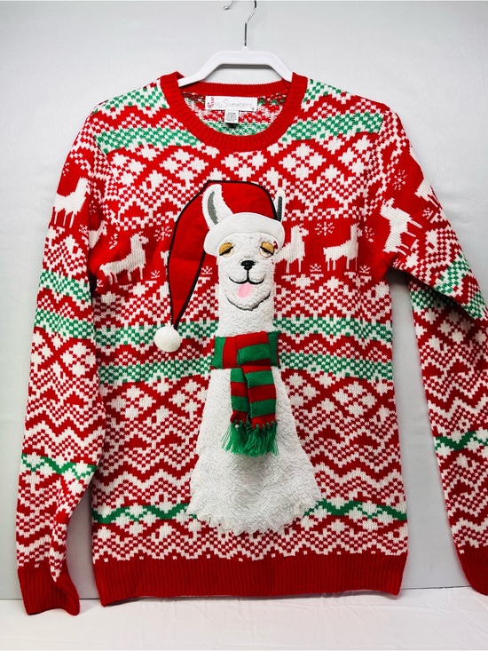 Jolly Sweaters Sweaters - Holiday Llama Christmas Sweater - Red